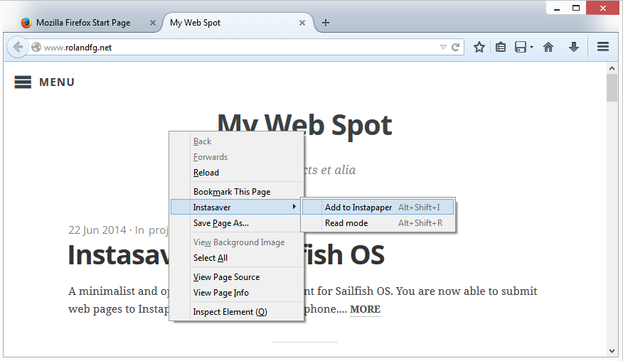 Additional Menu and keyboard shortcuts