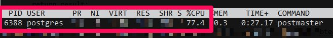 Postgres postmaster process hogging the CPU